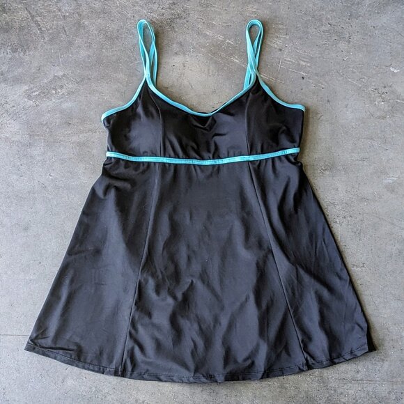 Swimsuits For All Black One Piece Lingerie Strap Swimdress size 16 - Picture 3 of 9